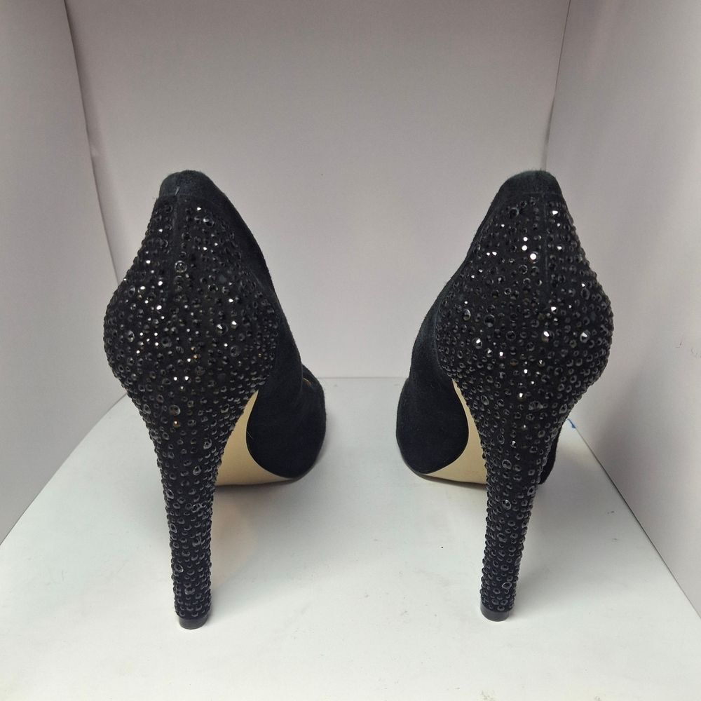 Nine West Black Crystal-Studded Stilettos